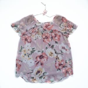 Short-Sleeve Floral Blouse